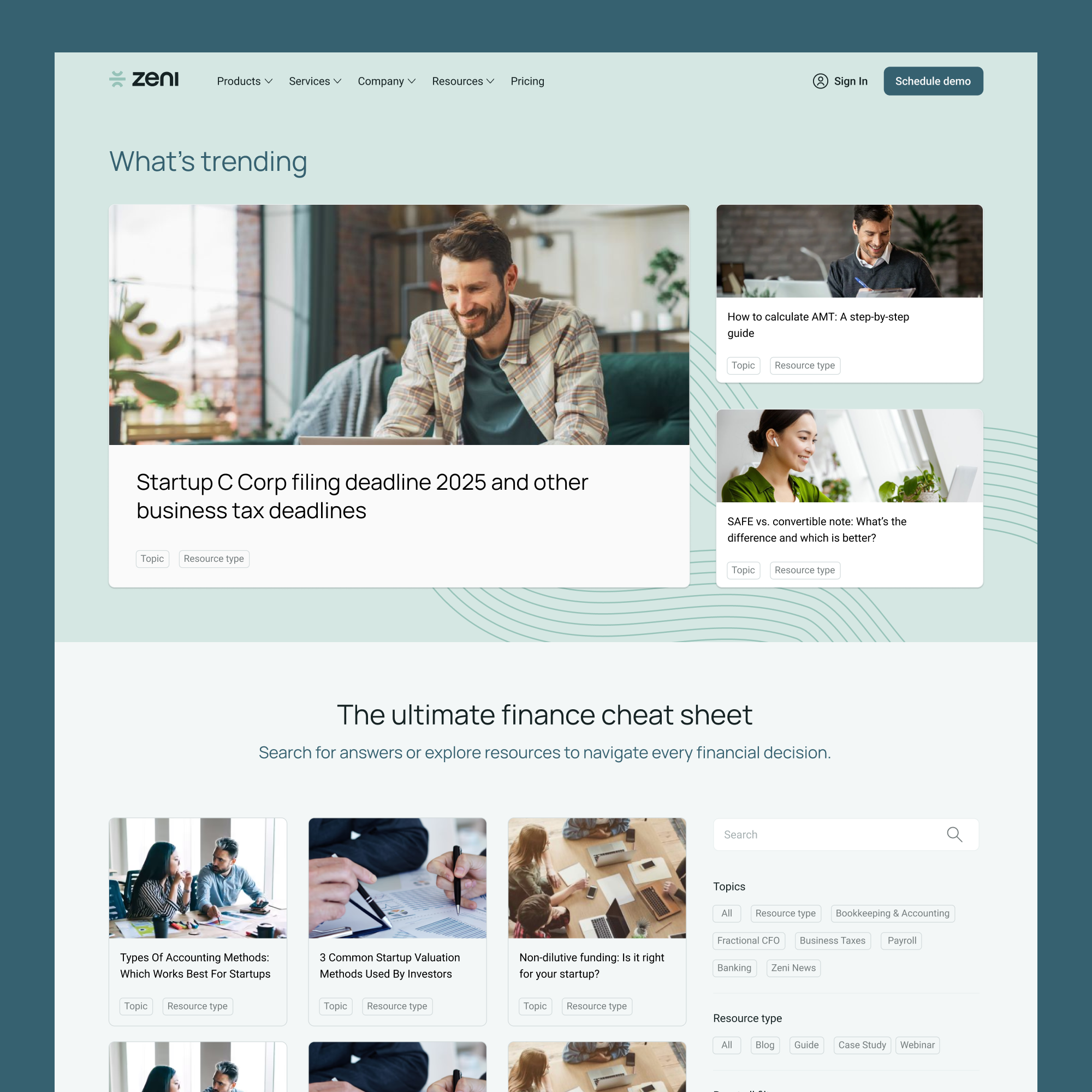 Zeni website 1
